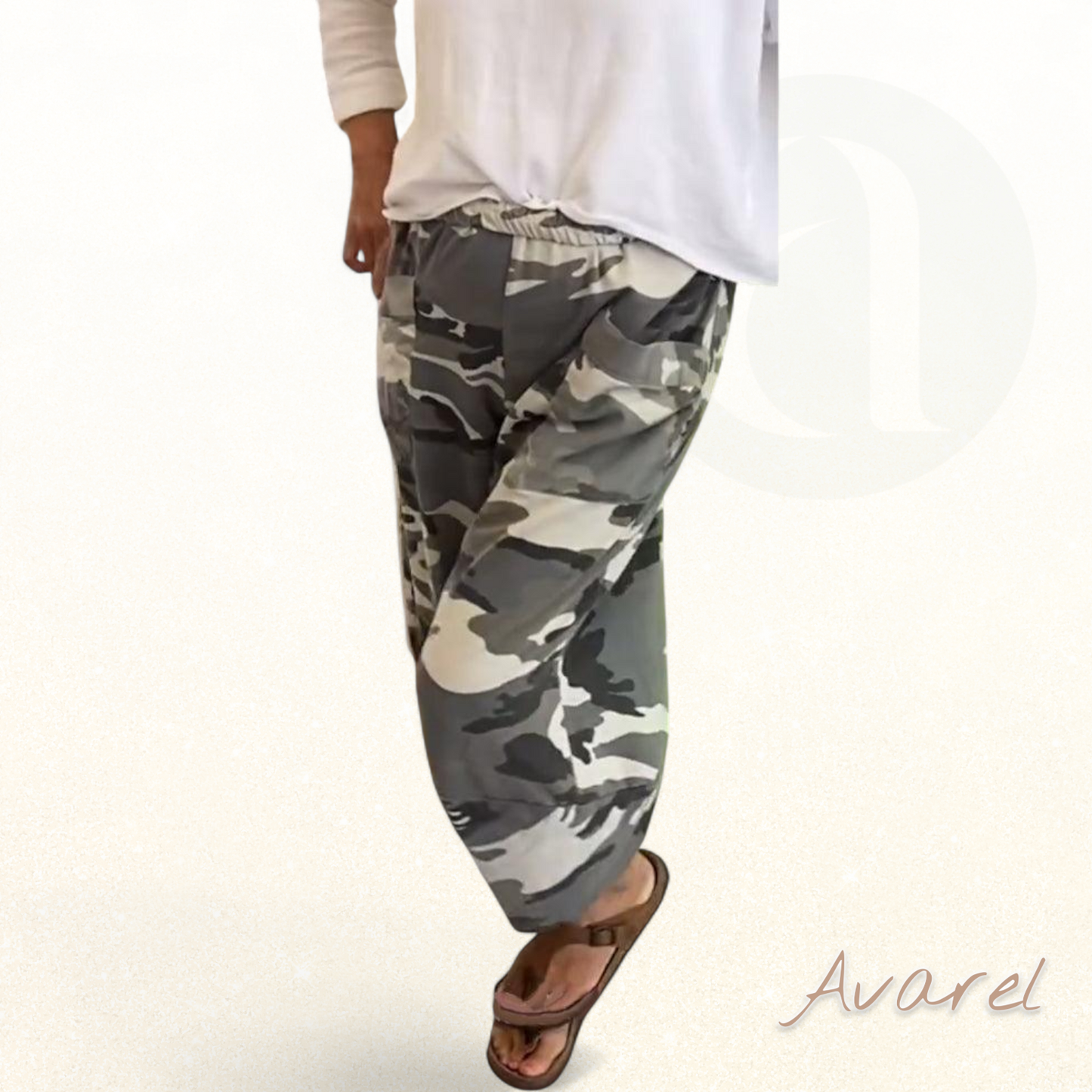 bequem Hose mit trendy Camouflage-Print und praktisch Tasche