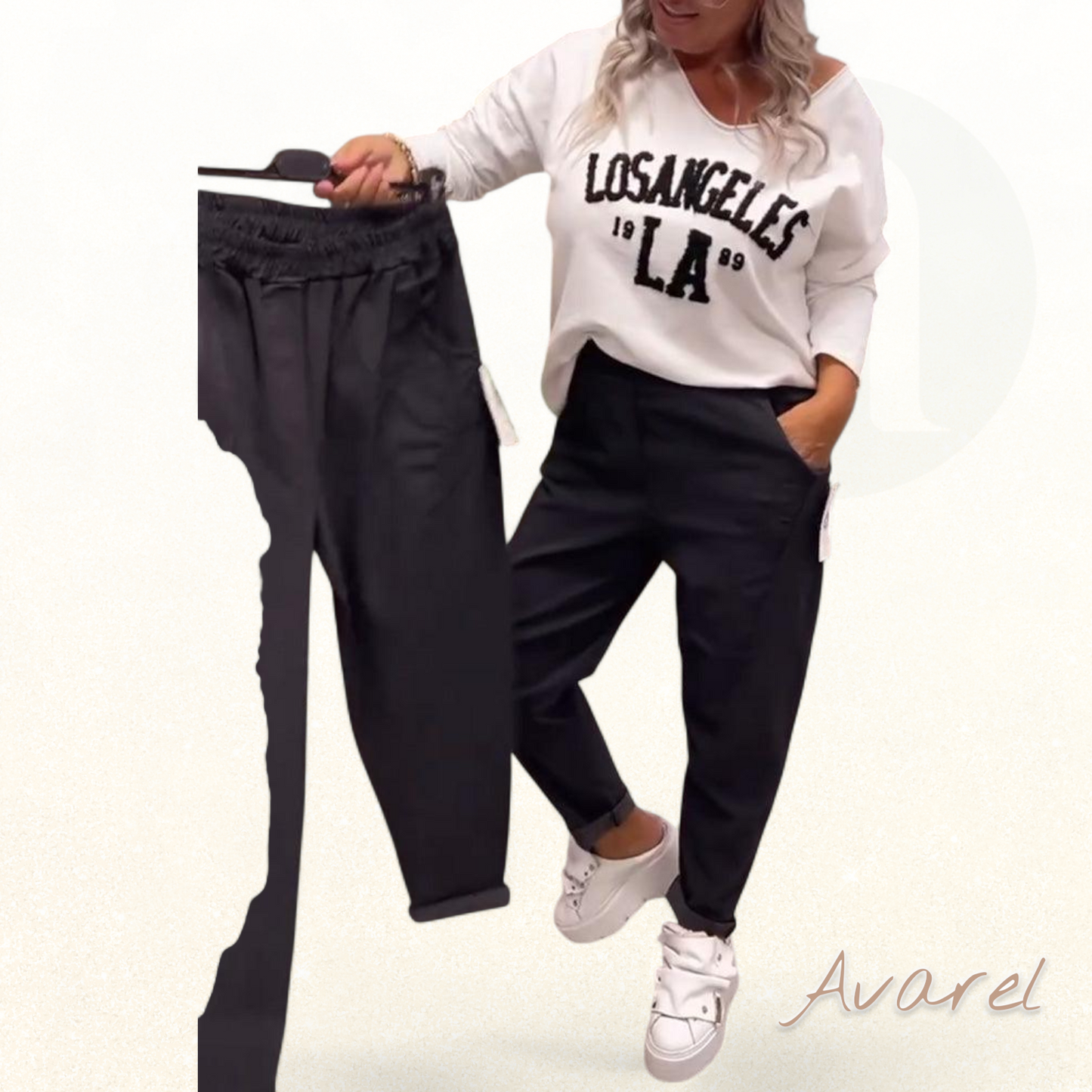 Bequemi, stylisch eiwäbigi Hose mit praktsche Täsche für de Alltag