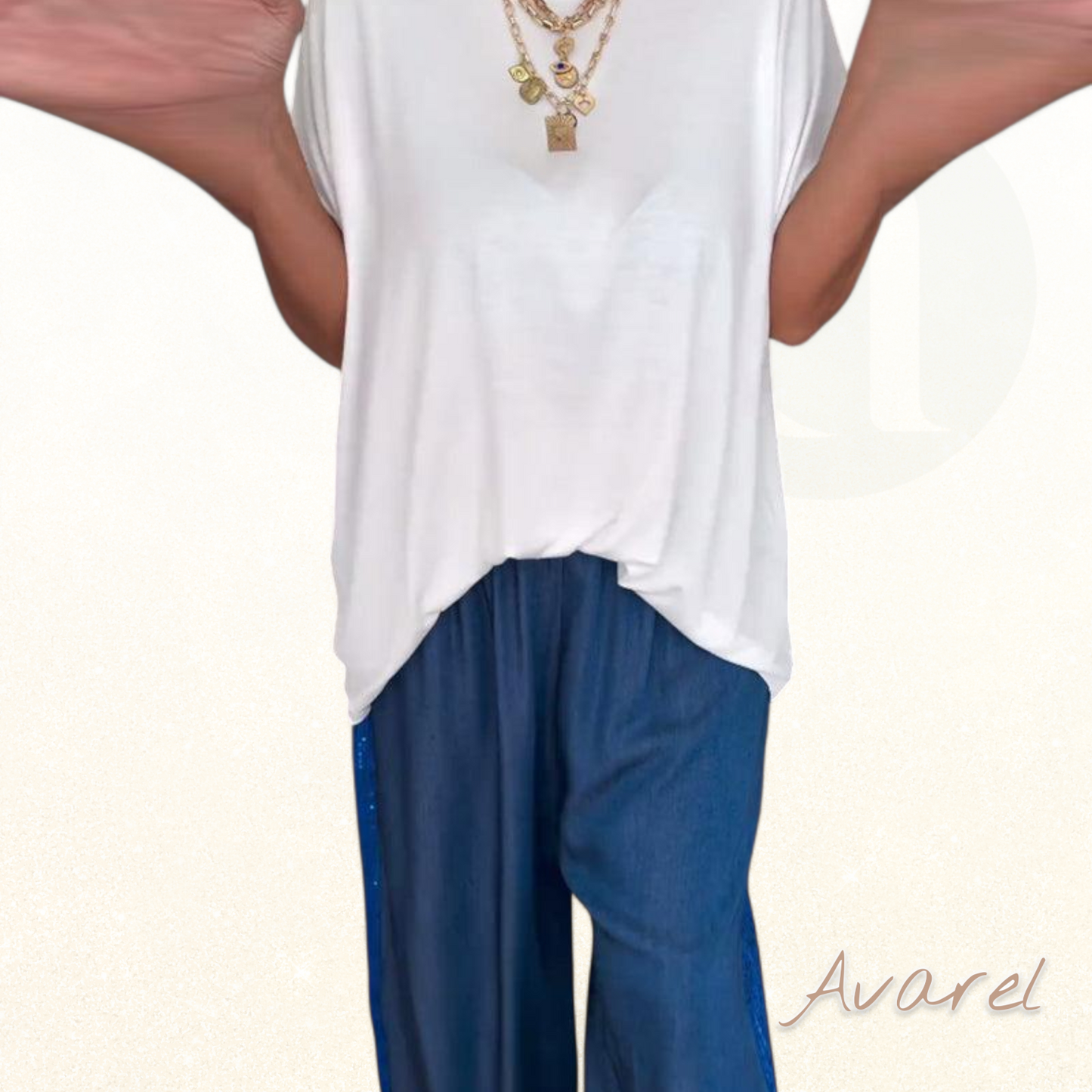 Einklaregiisiges Kurzaarm-T-Shirt mit Rundhalsausschnitt – Stilvoll und bequem