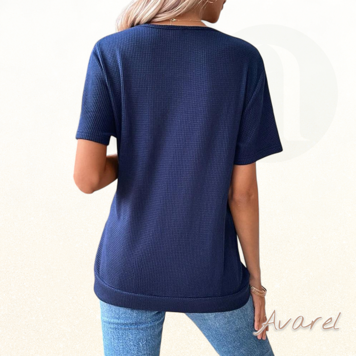 Stylisches V-Ausschnitt Strick-Shirt für einen elegante Look