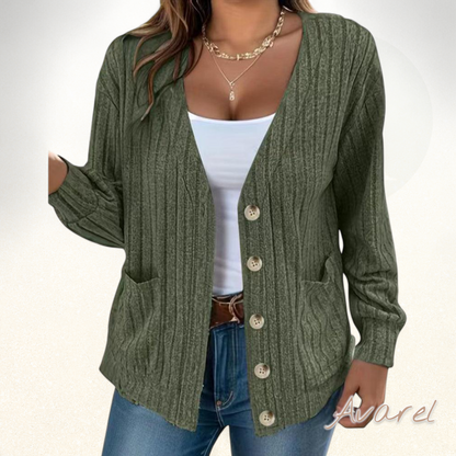 Stilvoller eifarbiger Mantel mit lange Ärmle und elegante V-Ausschnitt