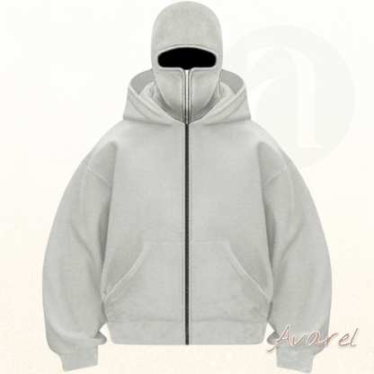 Stylischs Unisex Sweatshirt-Mantel mit Doppelkapuze und praktischem Reißverschluss