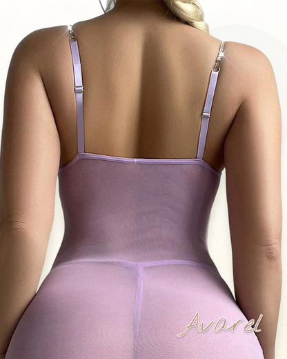 Verführerisches durchsichtigs Slim Fit Strumpfhalter-Nachthemd-Set