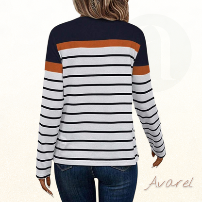 Top mit stilvollem Streifenmuster und auffälliger Kontrastfärb für de perfekte Casual-Look