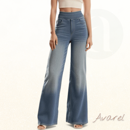 Hoch taillierte, gewaschene Jeans mit weiter, lässiger Passform für einen trendigen und bequemen Style