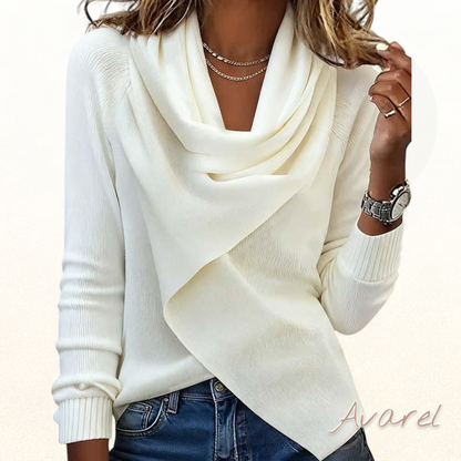 Elegante unregelmässig gestrickti Top mit chline Halse für ne modisch Style