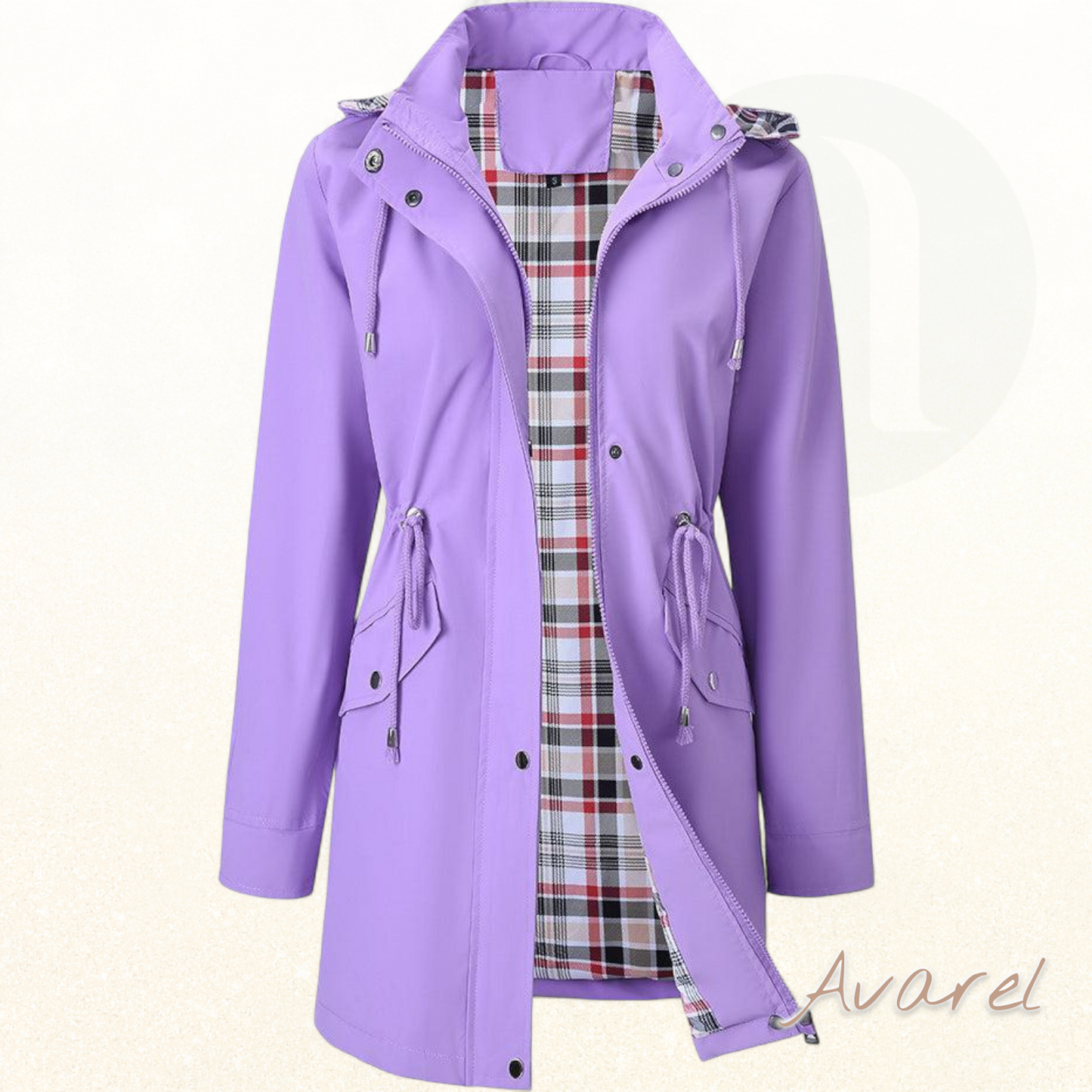 Eleganter Damen-Wasserfester Trenchcoat mit Kapuze für stilvollen Schutz bi jedem Wetter