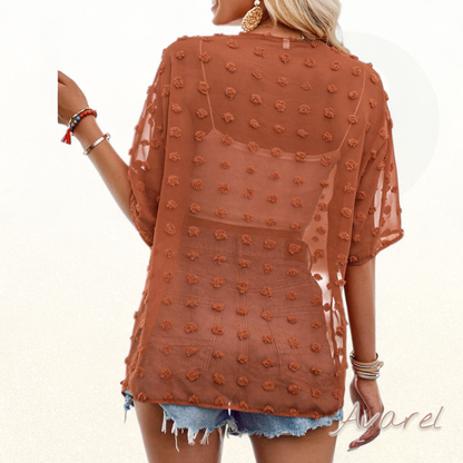 Stilvolle, flexible einfarbige Jacquard-Jacke mit bequeme halbe Ärml