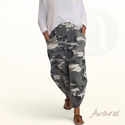 bequem Hose mit trendy Camouflage-Print und praktisch Tasche