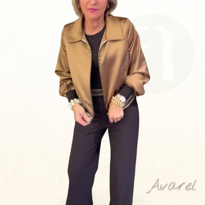 Chic schimmernde, kurze Revers-Mantel in Trend