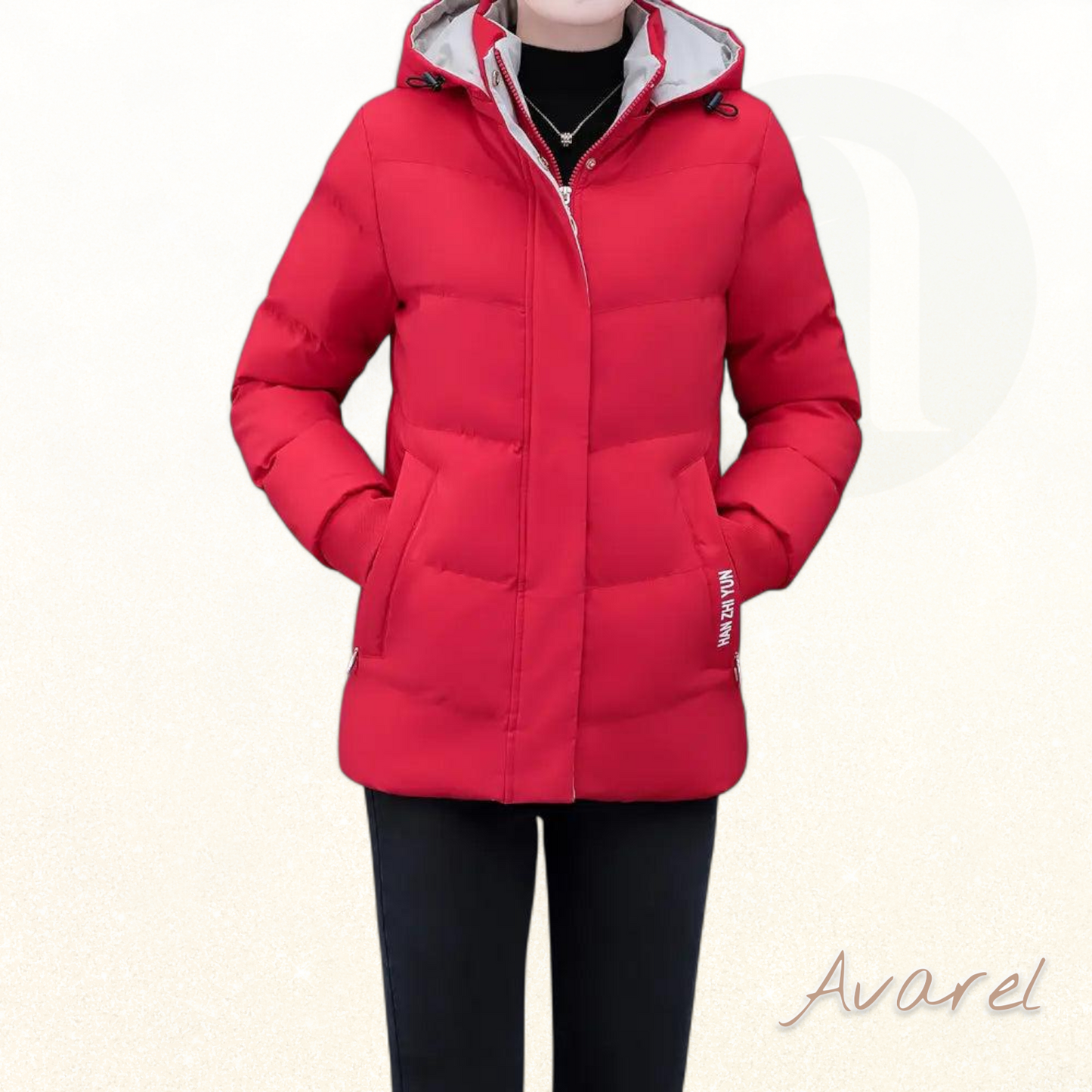 Bequemi warmi Übergangsjacke mit Kapuze im klassischem einfarbige Design