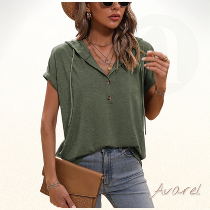 Bequeme Kapuzen-T-Shirt mit Kordelzug und Kurzarm für de lässige Stil