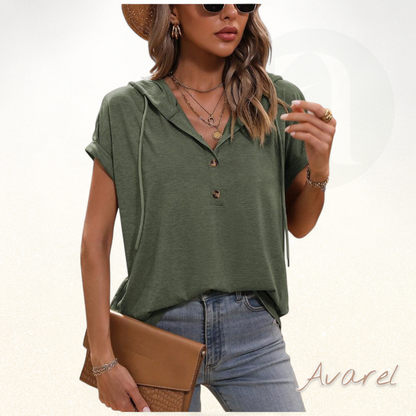 Bequeme Kapuzen-T-Shirt mit Kordelzug und Kurzarm für de lässige Stil