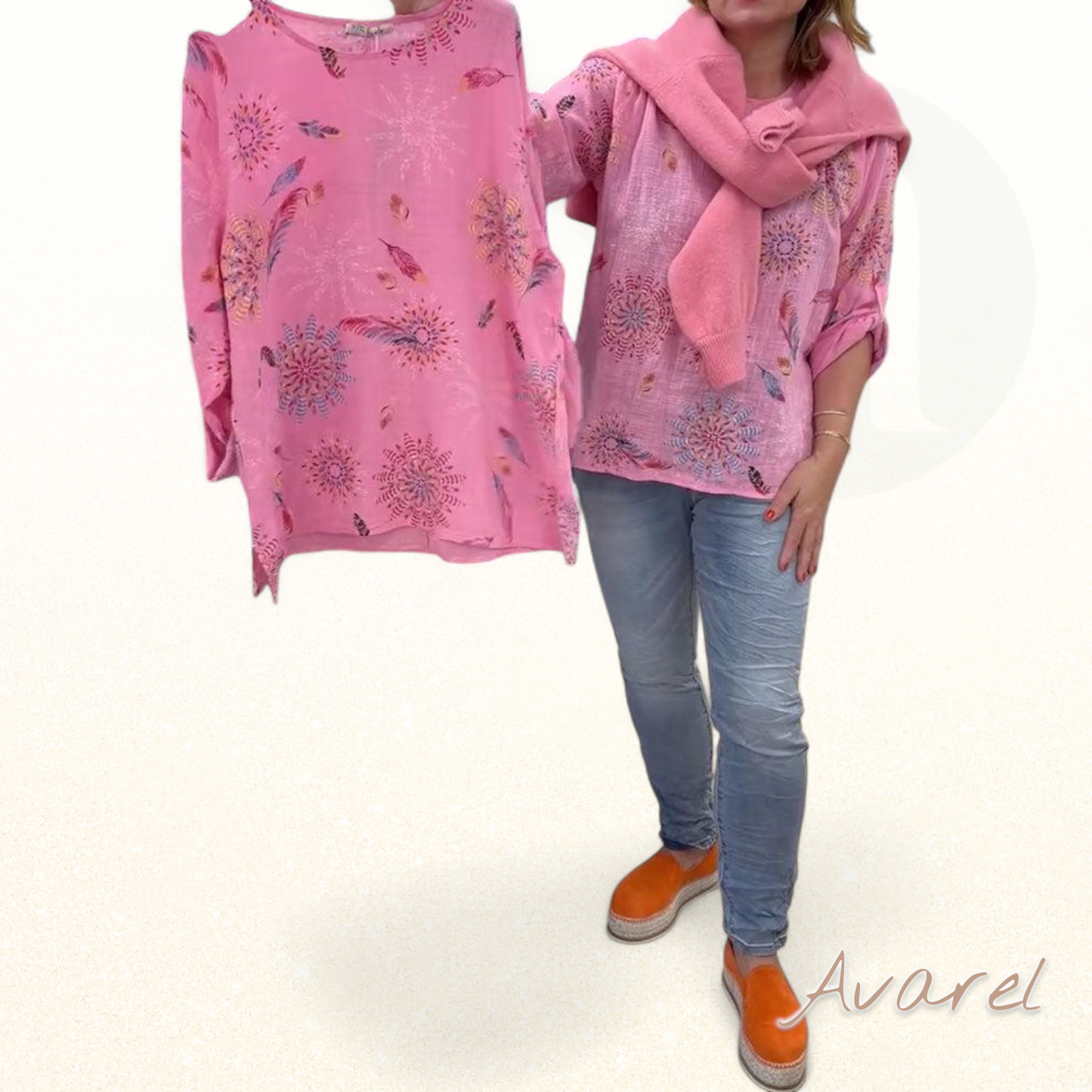 Langarm T-Shirt mit stilvollem Druck für en trendige Look