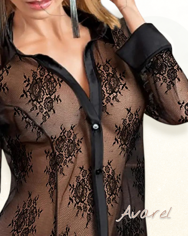 Verführerische einfarbigi Nachtwäsche mit sexy Spitze für unwiderstehliche Auftritt