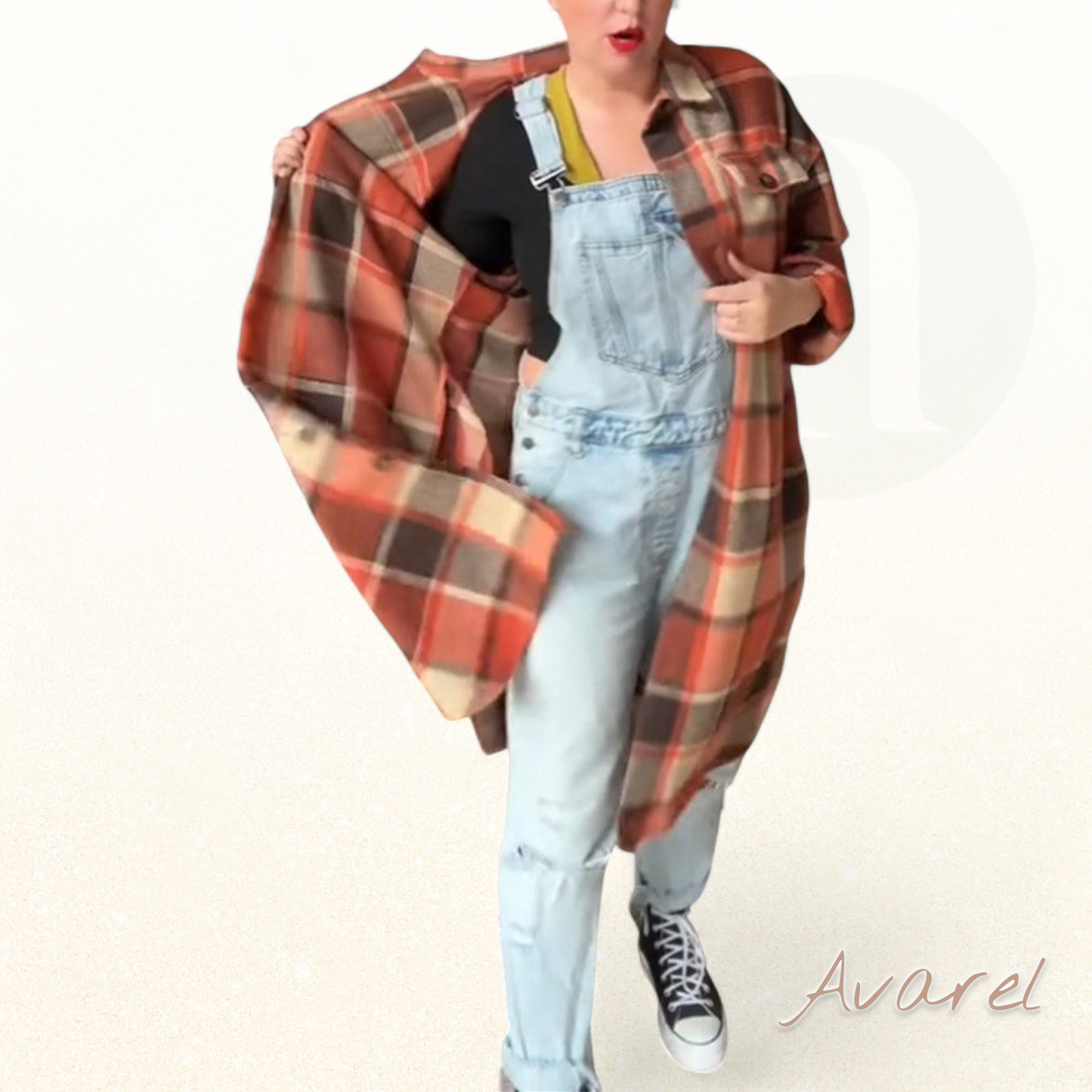 Stylischer kariert Mantel mit Knopf für ne Trendige Look