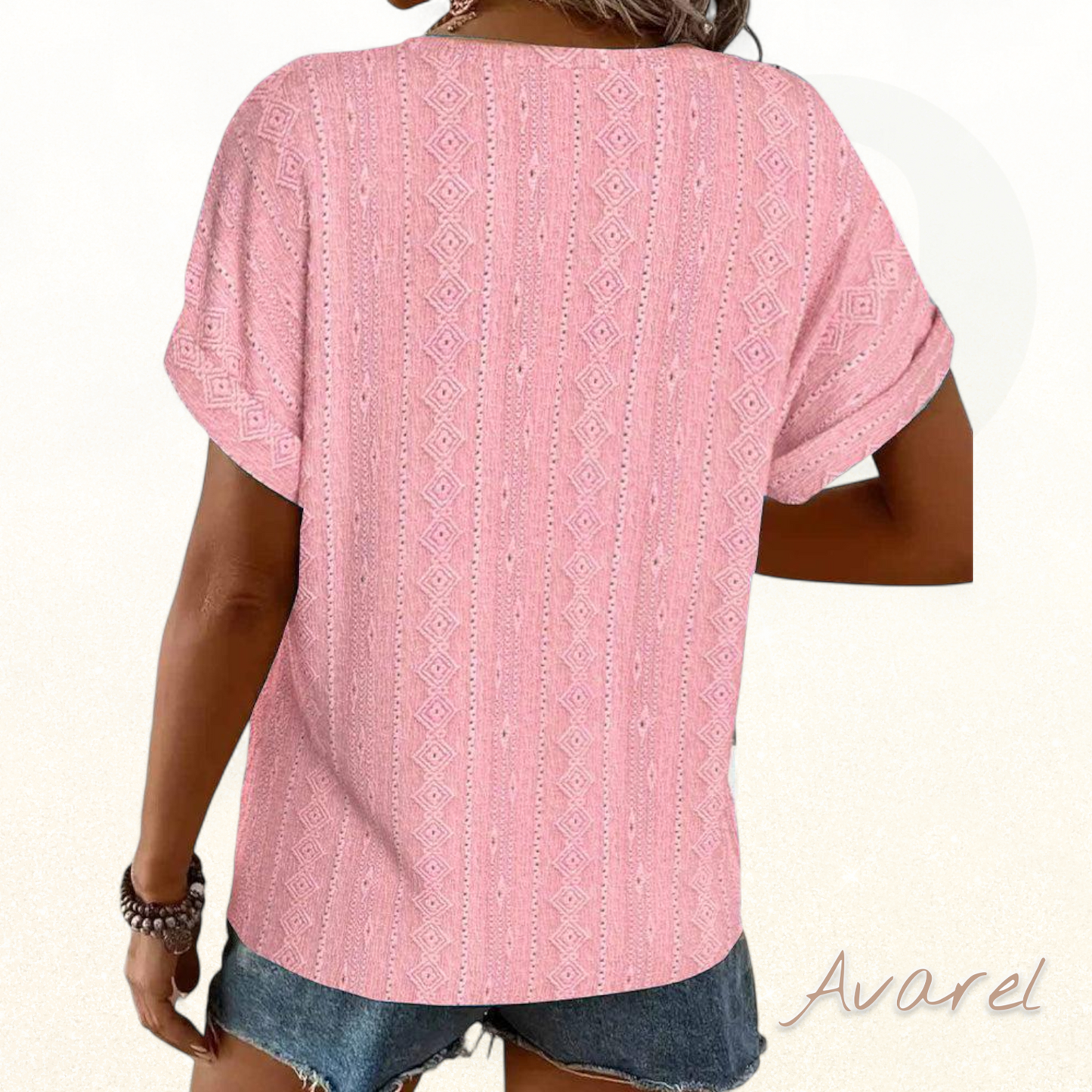 Stilvolles einfarbiges V-Ausschnitt T-Shirt – Lässiger Komfort, Kurzeärmlig