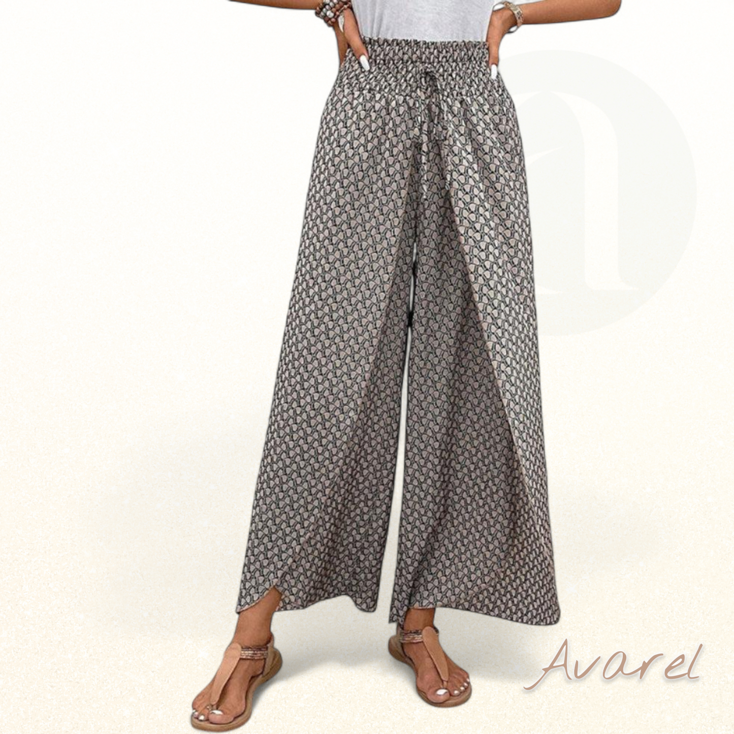 Stilvoll Hose mit wiitem Bein und elastischem Kordelzug, verziert mit moderne geometrischer Druck