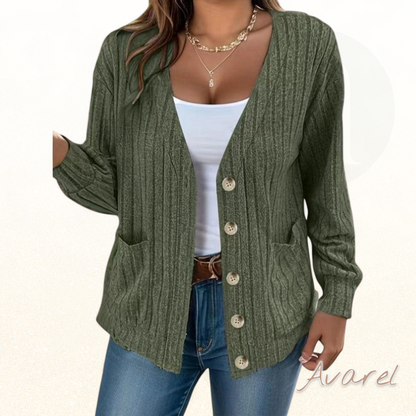 Stilvoller eifarbiger Mantel mit lange Ärmle und elegante V-Ausschnitt