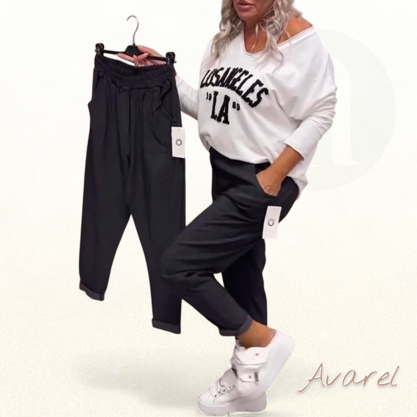 Bequemi, stylisch eiwäbigi Hose mit praktsche Täsche für de Alltag