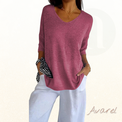 Kateria | Damenbluse mit V-Ausschnitt – modisch, bequem und stilvoll für dr perfekte Look