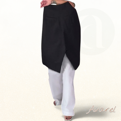 Stylisch(e) einfarbigi asymmetrisch Freizeithos für en lässige Look