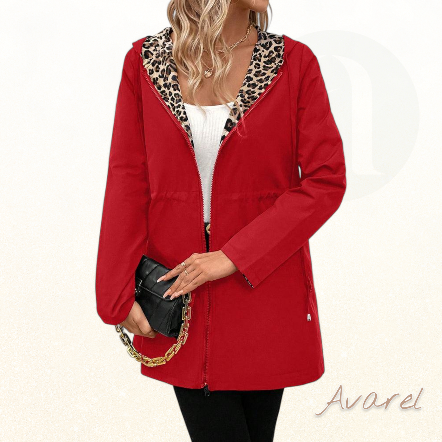 Vielseitige Kapuzenmantel mit umkehrbarem Leopardemuster für stilvollen Komfort