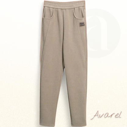 Luxuriösi Warm Hochtaillierte Hose mit Flauschigem Wollfutter