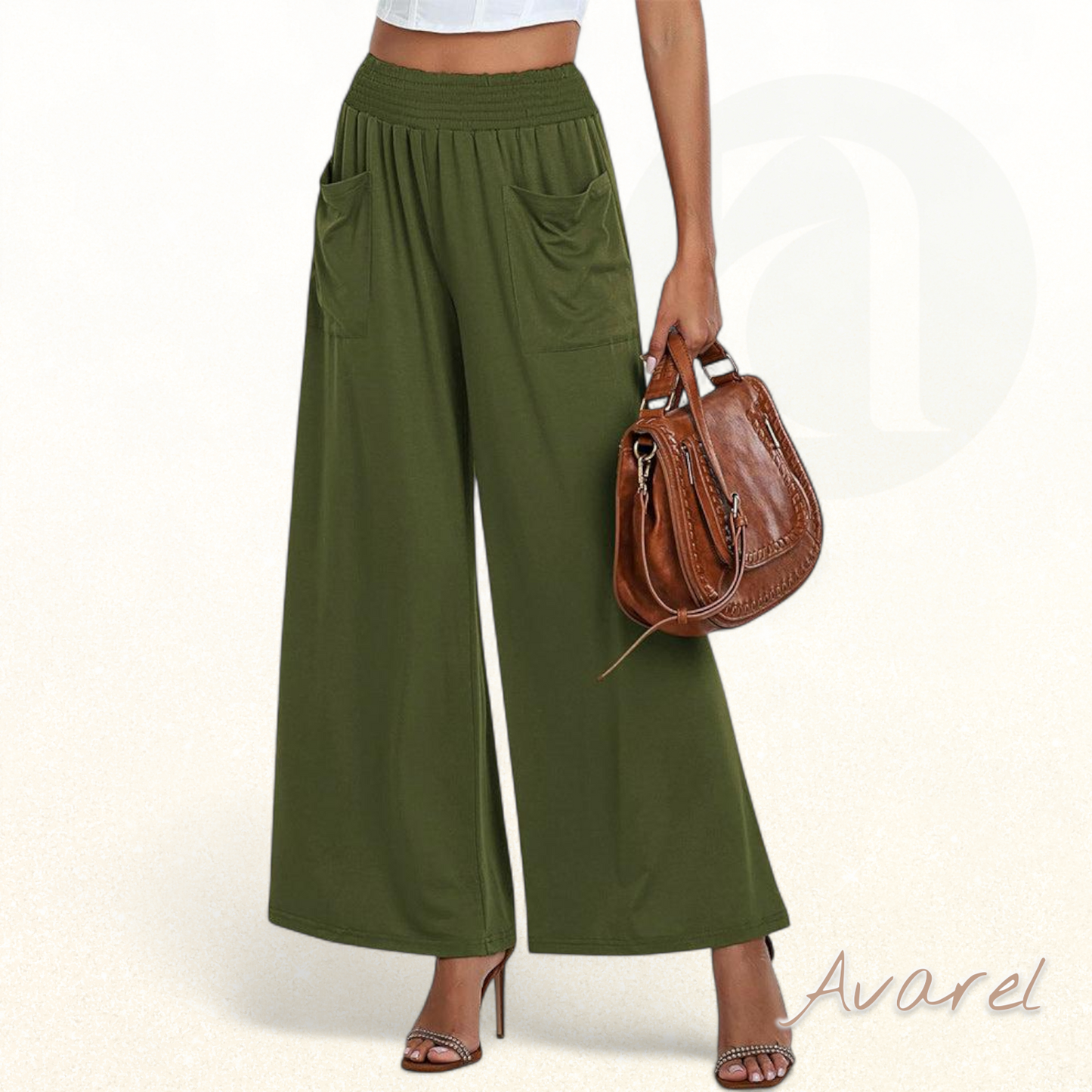 Hose mit elastischem Bund und Bootcut-Design für meh Komfort