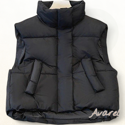 Chic Damen Sintless Top mit Hohem Kragen und Knopf-Details – Stylisch und Guet Gfühl Look